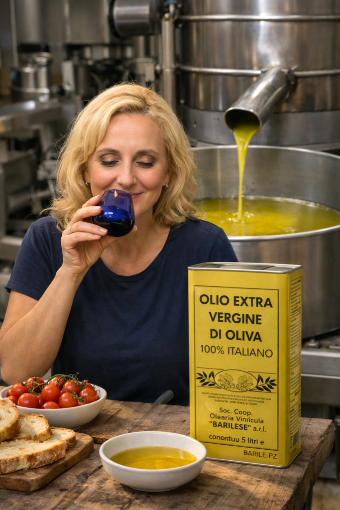 Degustazione olio extravergine nuovo al frantoio Olio Barilese Barile