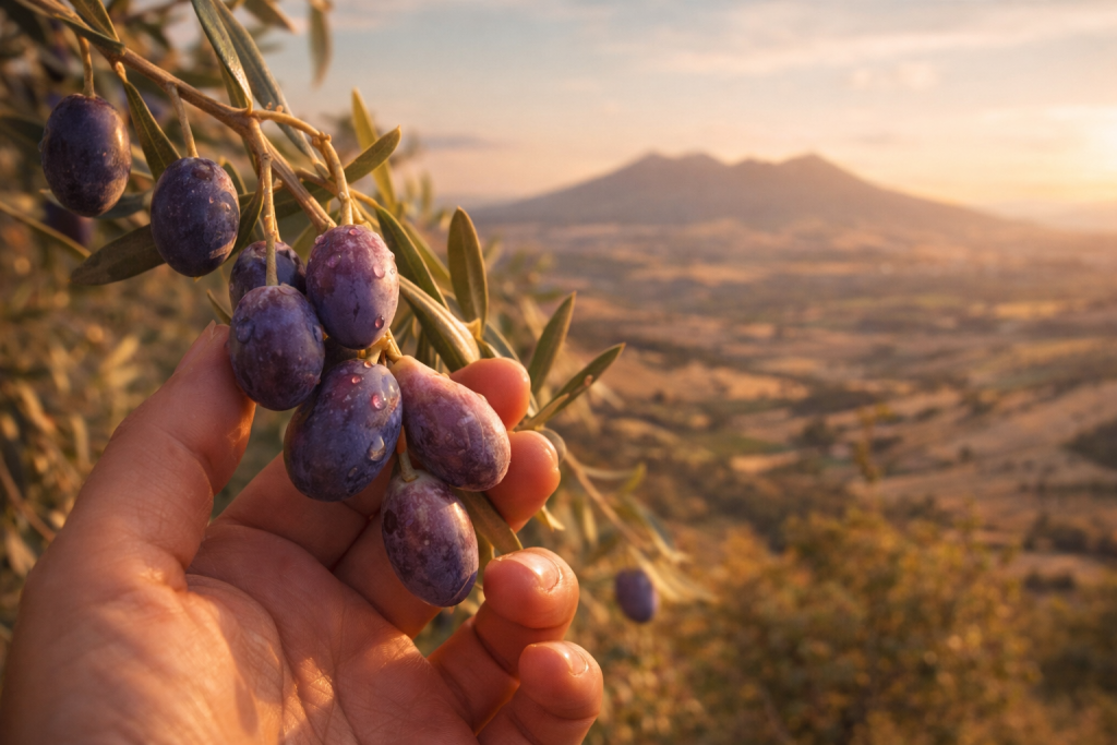 Olive all'invaiatura — cultivar autoctona delle colline del Monte Vulture