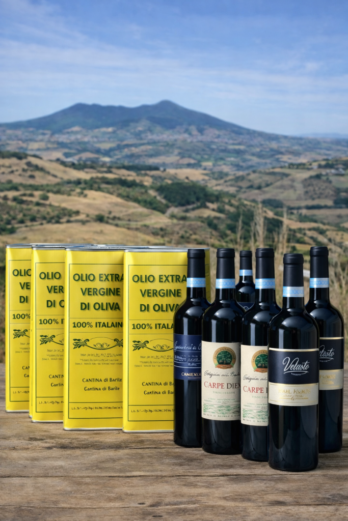 Bundle olio extravergine Ogliarola del Vulture e vini del Vulture — acquisto diretto da Barile